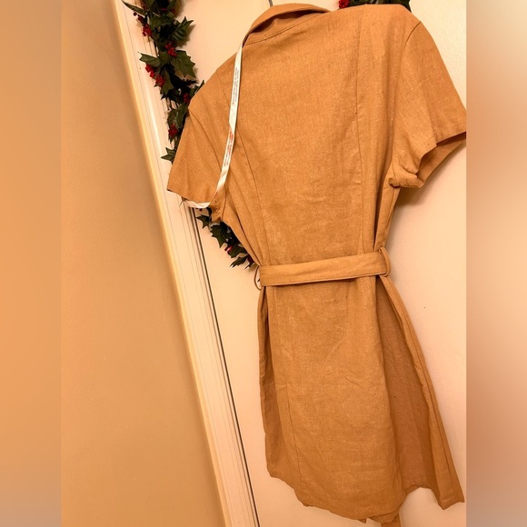 NWT Missguided Khaki Belted Dress -Size 6 - Picture 2 of 5